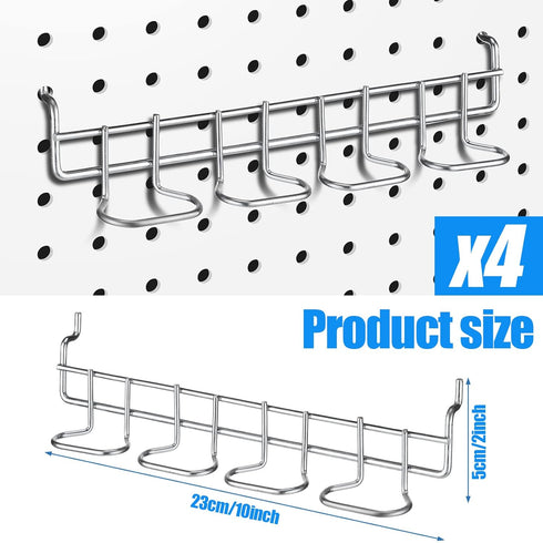 4 Pieces Pegboard Pliers Holders, Stainless Steel Hooks Accessories for Tool Organization in Shop Store
