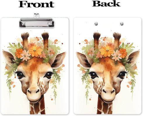 Hongri Cardboard Clipboard, 8.5 x 11 Letter Size with Cute Animals Pattern, A4 Standard Clip Board