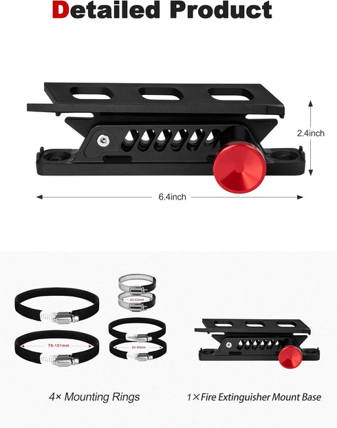 X3 NILKATSS Adjustable Fire Extinguisher Mount, Easy Install on Roll Bar/ Cage Fire Extinguisher Holder, Quick Release