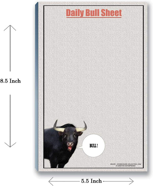 Stonehouse Collection Funny Magnetic Notepads for Refrigerator, 8.5" x 5.5", Bull Sheet Notepad with 50 Sheets