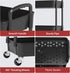 4-Tier Sywhitta Plastic Rolling Utility Cart with Handle, Multi-Functional Storage Trolley for Office, Living Room