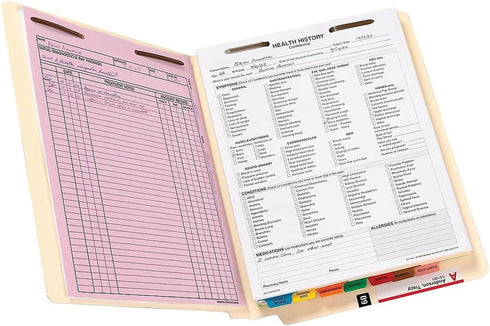 Smead 100% Recycled End Tab Fastener File Folder, Manila, 2 Fasteners, Letter Size, 50 per Box