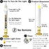 Pack 6 5/19 FURORA LIGHTING LED White Taper Candles with Gold Holders of with Timer, Elegant Flameless Glow for Home