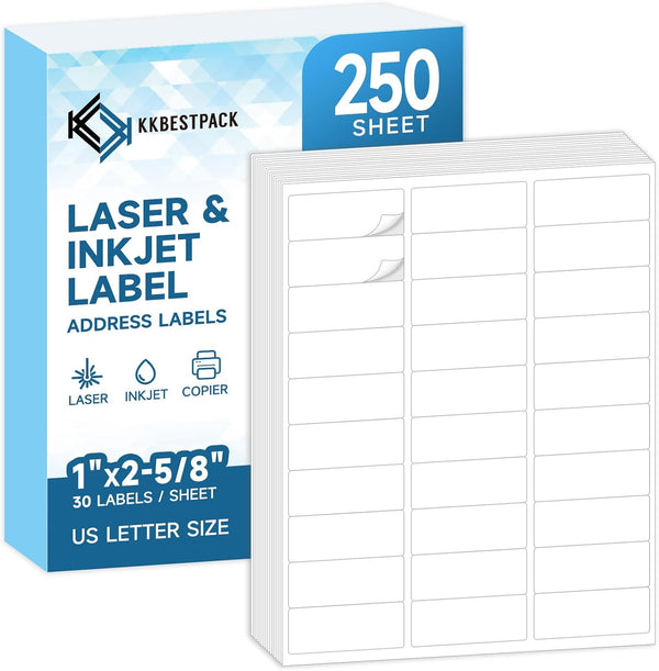Address Labels for Printer 7500 Labels - 1" x 2-5/8", Mailing, Storage