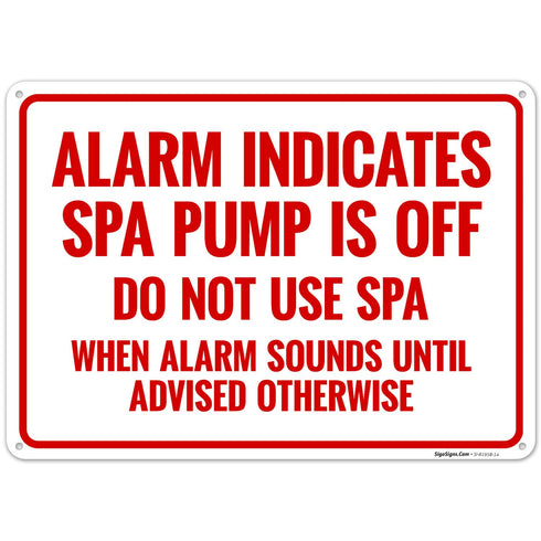 Alarm Indicates Spa Pump is Off Do Not Use Spa When Alarm