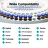 Membrane Solutions Autosampler Vials, 2ml HPLC Vials with Write-on Spot, 100 Pcs with Blue ABS Screw Caps