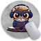 Cute Owl Mouse Pad, Funny Small Mouse Pads for Desk, Round Mousepad for Wireless Mouse Gaming Work Laptop Accessories