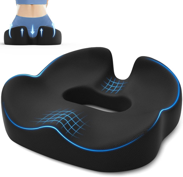SweetSlubr Large Donut Pillow Seat Cushion for Hemorrhoid Discomfort&Tailbone Pressure, Office Chair Cushion