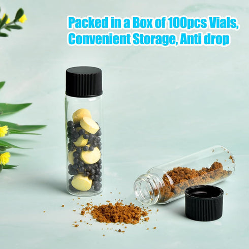 BIGLEE 20-Pack 5ML Clear Glass Vials with Secure Screw Caps
