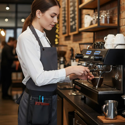 Gsbnjuy Pack Server Waist Pouch Server Apron with Pockets Restaurant Waitress Waist Pouches Black Organizer Belt