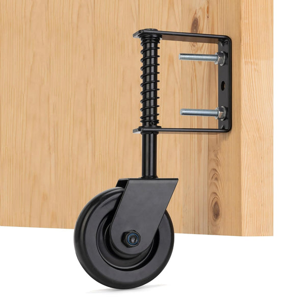 4.3" Heavy Duty Spring Loaded Gate Caster with Bearing, Drag Gate Wheels with 360° Swivel for Wooden Gate Fence, 330