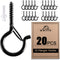 ADIIL 20 PCS Q Hanger Hooks with Safety Buckle, Windproof Screw Hooks