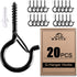 ADIIL 20 PCS Q Hanger Hooks with Safety Buckle, Windproof Screw Hooks