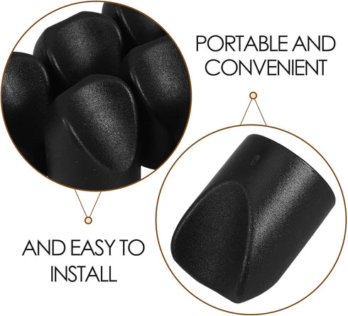 LIOOBO 8-Pack Heavy Duty Plastic Folding Chair Caps V-tip Stability Plugs for Metal Padded Chairs, Replacement End Caps