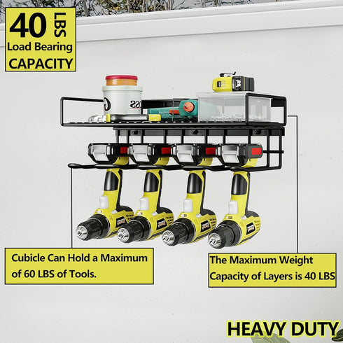 (1 4 AZERPIAN Tool Organizer Heavy Duty Power Wall Mount for Drill and Cordless Tools Heavy Duty Rack for Garage