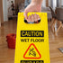 Caution Wet Floor Sign, 2-Sided Foldable Safety Sign (L:17.12in W:8.38in H:0.94in) Bilingual Yellow (2 Pack)