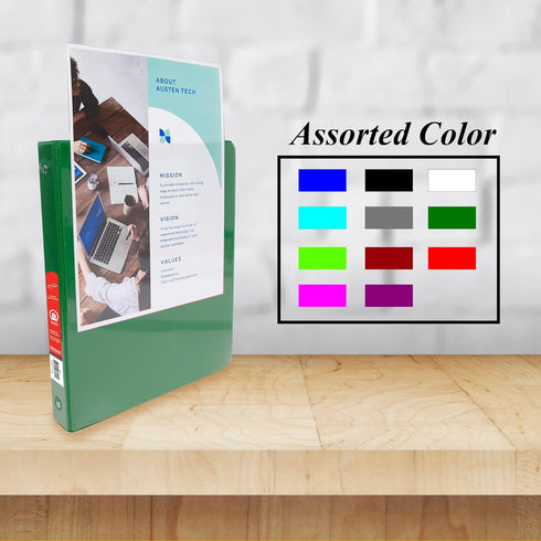 BAZIC 3 Ring Binder - 1/2" Economy View Binders Organizer, Green, Round Ring, Hold 100 Sheets Paper, for School Office