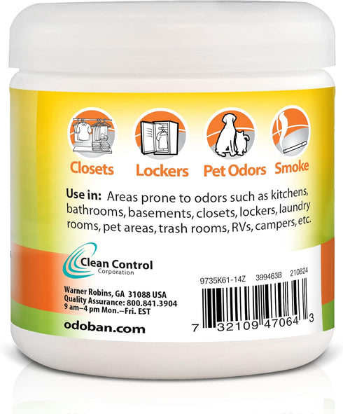 OdoBan Solid Odor Absorber Eliminator for Home and Small Spaces, Citrus Scent, 14 Ounces Each, 6-Pack Yellow