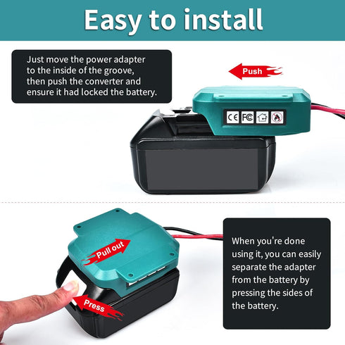 Power Wheels Adapter for Makita 18V Lithium Battery BL1830 BL1840 BL1850, Battery Converter with 14 Gauge Wire fit for DIY RC Toys,Rc Truck,Robotics and Work Lights (1pack,Battery Not Included)