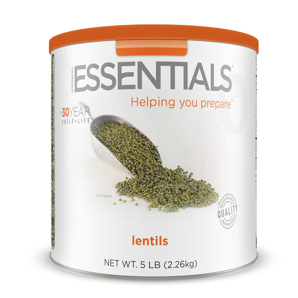 Emergency Essentials Lentils, Long-Term Emergency Food Supply, 48 Servings, 30-Year Shelf Life,