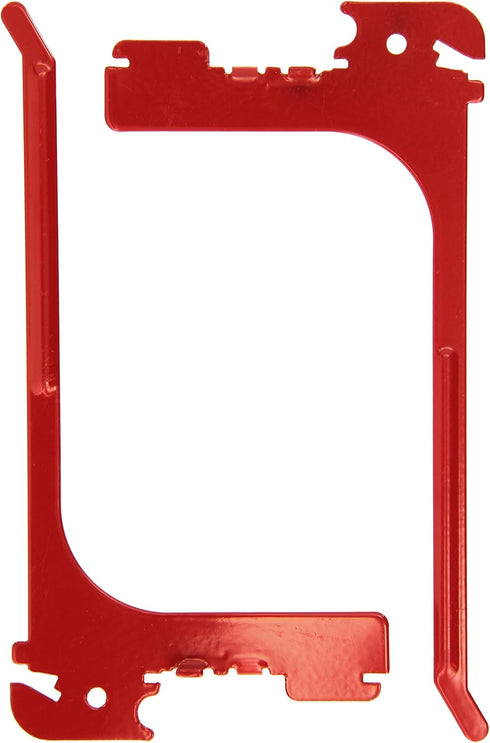 Wall Control 2 Pack Red 6in Reach Extended Slotted Hooks - Rust Resistant Metal Pegboard Hooks for Garage Tool Storage