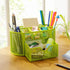 VANRA Metal Mesh Desk Supply Caddy Desktop Office Supplies Organizer Supply Holder 8 Compartments with Drawer (Green) by VANRA