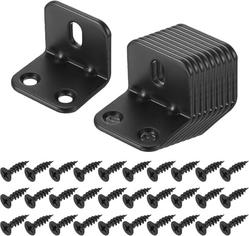 uxcell 10 Pcs L Corner Bracket Corner Brace Metal Joint Right Angle