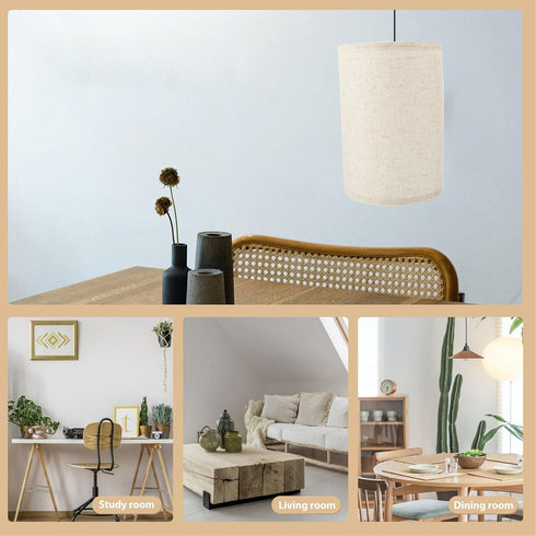 SHINEOFI 9.84X6.61X5.03 Inch Linen Lamp Shade Half Round Table and Floor Lamp Cover Replacement Lampshade for Bedroom