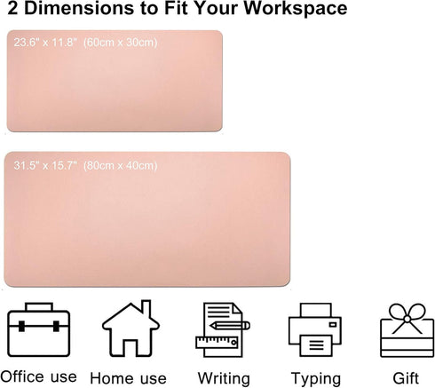 Dual Sided PU Leather Desk Pad, Non-Slip Laptop Desk Mat, Waterproof Writing Pad for Office and Home
