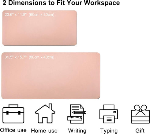 SUJAYU (31.5" 15.7", Dual Sided PU Leather Desk Pad, Mouse Pad, Office Desk Mat, Non-Slip Laptop Desk Pad, Waterproof