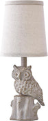 14.25" G-SAFAVA Small Table Lamp for Living Room Farmhouse Bedside Resin Single Lamp with White Owl Lamp Shape