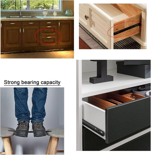 V3VOGUE Side Mount Drawer Slides - Linear Slide Bearing,Very Strong and Smooth,Strong and Forceful,Metal Drawer