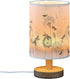 YYZZH Table Lamp Elegant Dandelion Dragonfly Nightstand Lamp with Wood Base Fabric Lamp Shade Bedside Desk Lamp