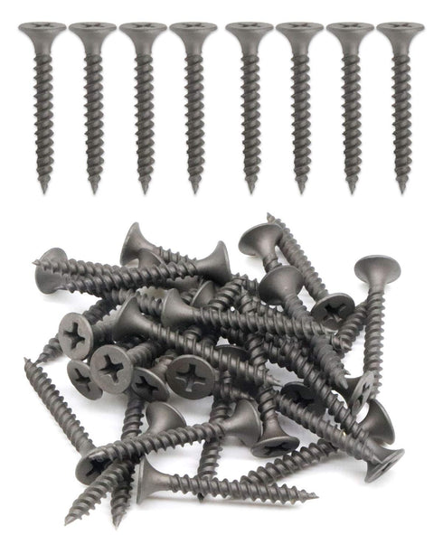 100pcs #6 x 1-1/8" Flat Head Phillips Drywall Screws - Fine Thread Sharp Point Wood Screw, Carbon Steel 1022A