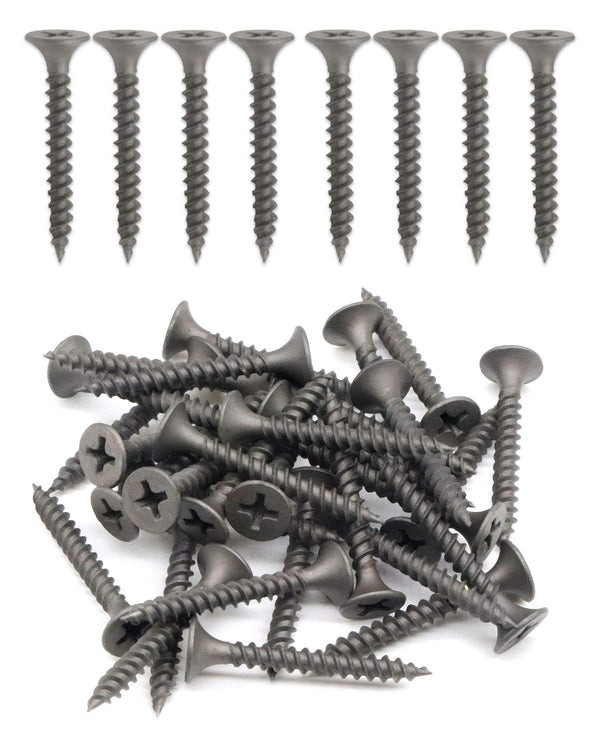 100pcs #6 x 1-1/8" Flat Head Phillips Drywall Screws - Fine Thread Sharp Point Wood Screw, Carbon Steel 1022A