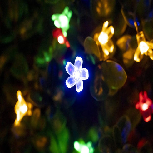 50 ITICdecor Solar Flower String Lights Outdoor Waterproof LED Solar Powered Fairy Lights for Garden, Fence, Patio