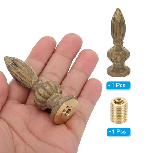 PATIKIL 23.5 73mm 1 Set (Pack 2) x Lamp Finials Caps Knob, Solid Brass Lamp Shade Top Decoration Screw Cap Nuts