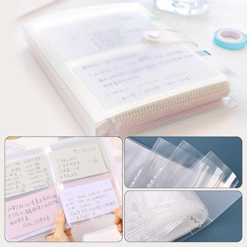BetterJonny 3x5 Index Card Organizer: Clear Plastic Holder for Recipe Cards and Flash Cards