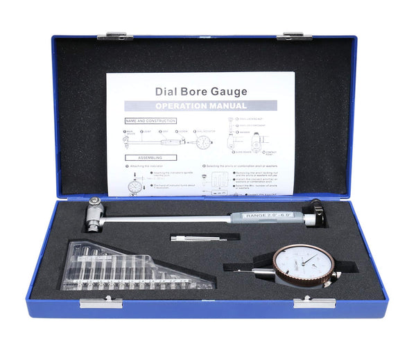 Accusize Industrial Tools 2-6'' by 0.0005'' Dial Bore Gage, 6'' Stem Length, Ee20-5006