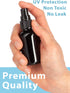 JUVITUS 1 oz / 30 ml Black Glass Boston Round Bottle with Black Treatment Pump (24 Pack) + Funnel