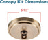Aspen Creative 21508-42, 5-1/2" 1" 2 Pack Transitional Chandelier & Light Fixture Canopy Kit w/Collar Loop, Warm Brass