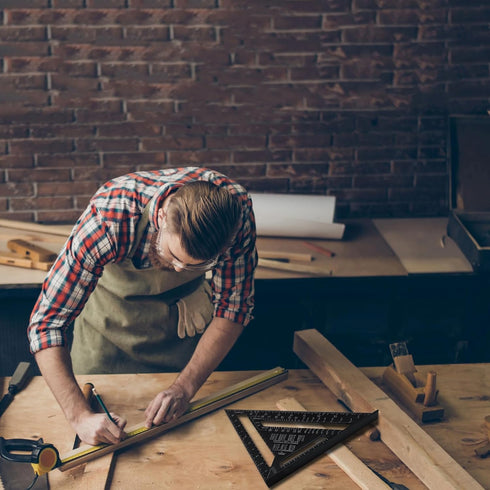 12 Inch Rafter Square Aluminum Alloy Double Scale Triangle Ruler for Woodworking and Carpentry Measurement