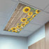DOME-SPACE Fluorescent Light Covers - Farm Sunflower Magnetic Light Cover for Ceiling, Farmhouse Brown Wood Board