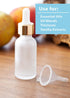 JUVITUS 1 oz Clear Frosted Glass Boston Round Bottle with Gold Dropper, 24 Pack