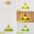 FONTA VERDE Vintage Pendant Lights Kitchen Island, Adjustable Brass Pendant Light Fixtures with Gradient Green Glass