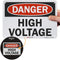 SmartSign OSHA Safety Sign, "Danger: High Voltage", 10" x 7", Reflective Black/Red on White