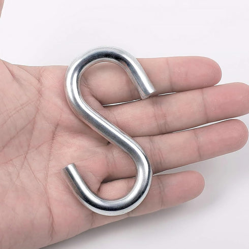 2 Pack 3.3-Inch Heavy Duty S Hooks, 304 Stainless Steel Hammock Hooks with Maximum Load Capacity of 557 lbs