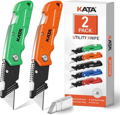 KATA Folding Box Cutter Knives - Heavy Duty Utility Knife Box Cutters