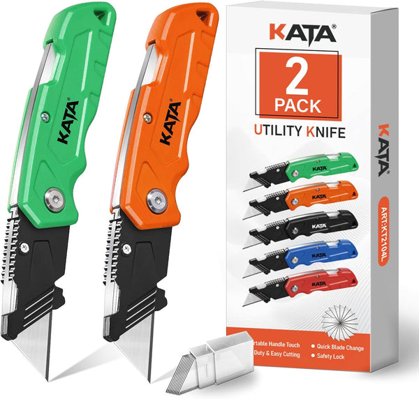 KATA Folding Box Cutter Knives - Heavy Duty Utility Knife Box Cutters
