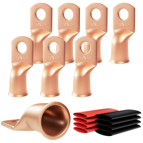 8pcs 4/0 Awg - 1/2" (M12) Sanuke Wire Lugs Ring Terminal Connectors Ends Heavy Duty for Battery Cable